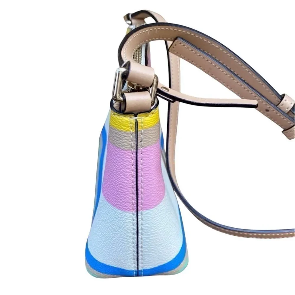 KATE SPADE Dune Striped Millie Grove Street Crossbody Bag Leather Multicolor EUC